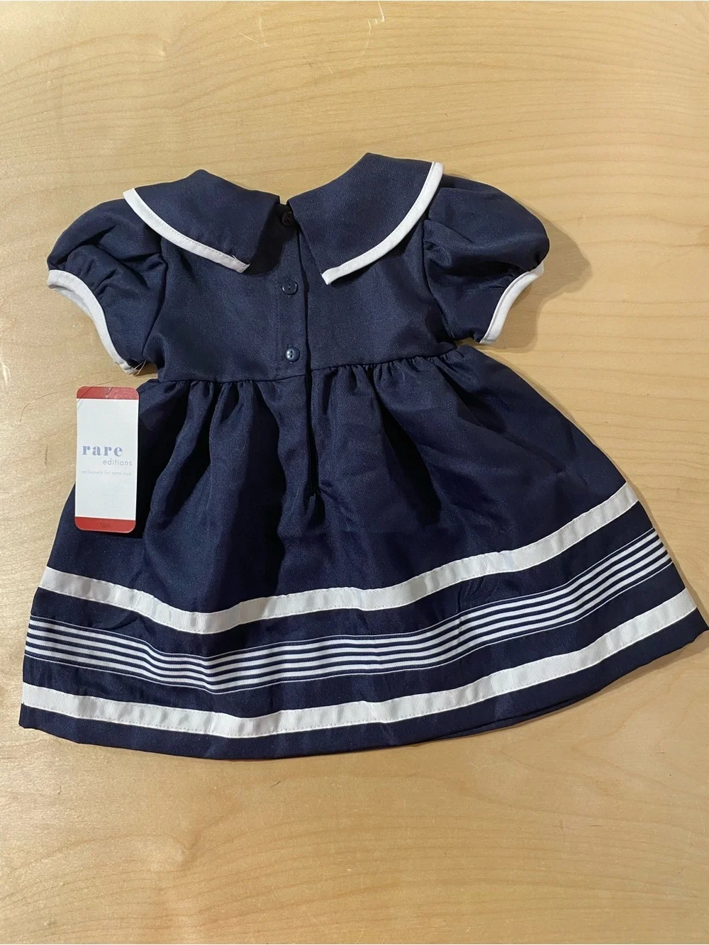 Rare Editions Navy and White Sailor Dress with Bow 18 Months (RY)